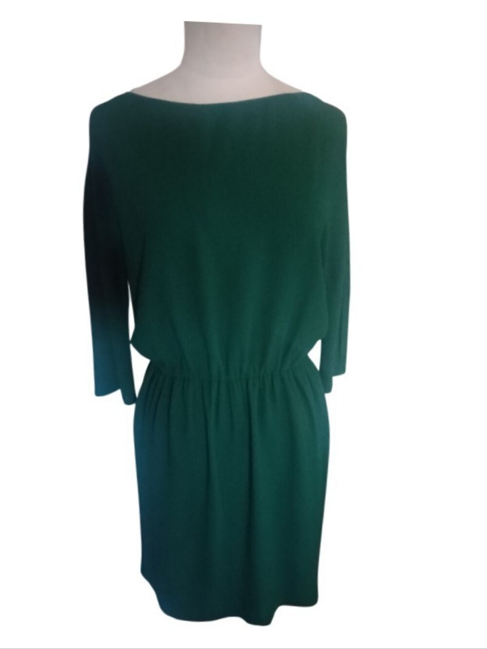 Zara Womens Green Elastic-Waist Cold Shoulder Casual Dress Size M